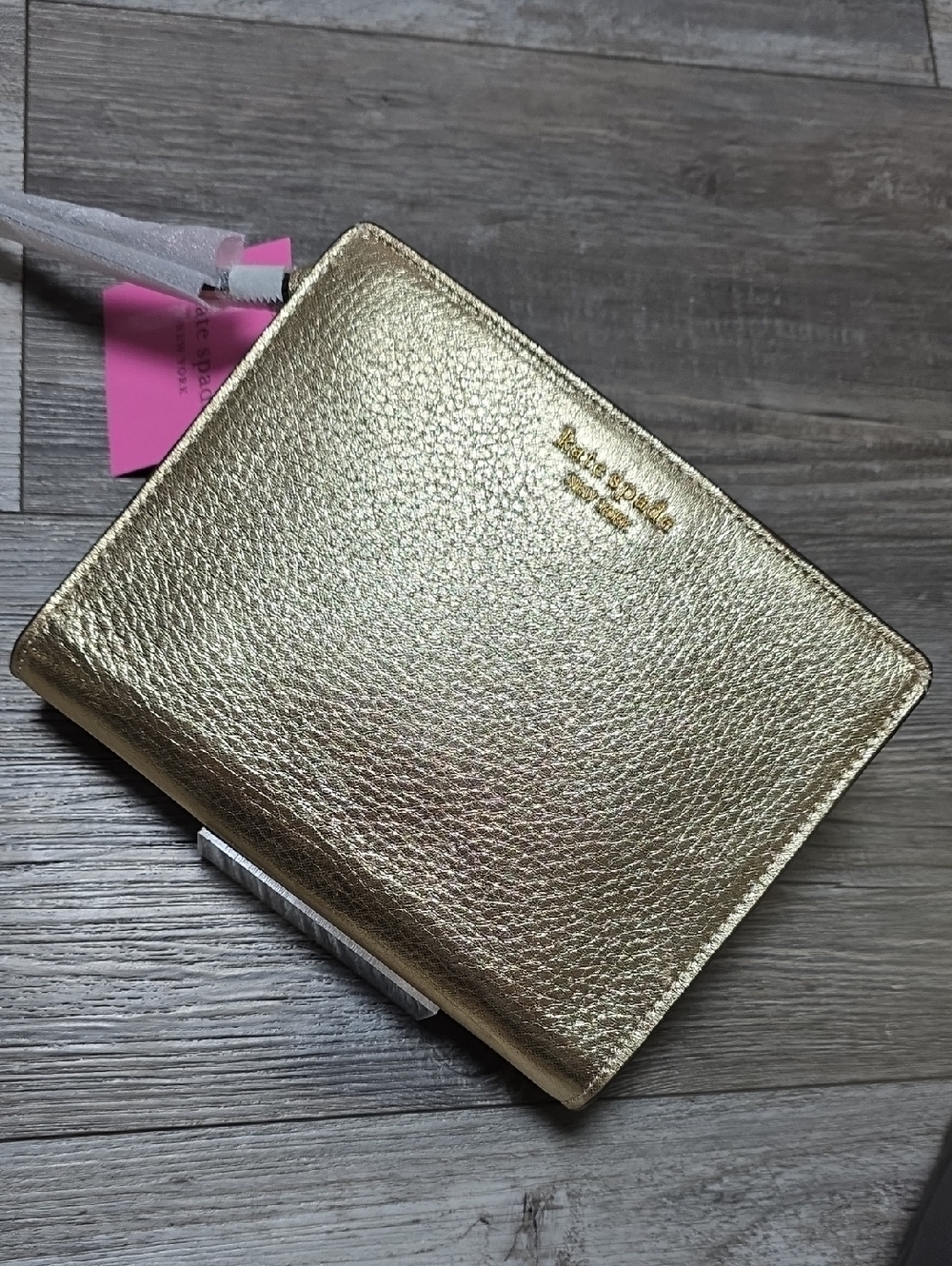 Kate Spade New York Retired Morgan Metallic Gold Gusseted Wristlet *NWT